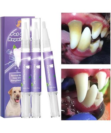 Pet Oral Repair Gel Cleaning Pet Clean Teeth Gel Pet Oral Restoration Whitening Gel Natural Dog Toothpaste Gel for Pet Oral Care 3pcs - Buy Online on GoSupps.com