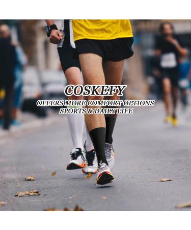 Coskefy Cotton Sneaker Socks for Men & Women - 6 Pairs Long Warm Hiking & Sports Socks (Size 39-42 Black-M08) for Fitness Tennis Jogging & Everyday Wear - Buy Online on GoSupps.com