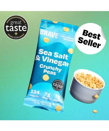  BRAVE BRAVE Roasted Peas: Salt & Vinegar Healthy High Protein Low Calorie Snack (12 x 35g Packs) - Buy Online on GoSupps.com