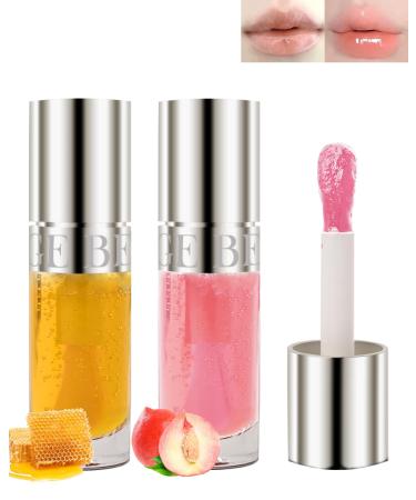 Lestpola Moisturizing Lip Comfort Gloss Lip Oil 2 pieces tinted lip oil lip gloss longlasting moisturizing lip care plumper nonsticky glossy lip tint flesh for women 01+02