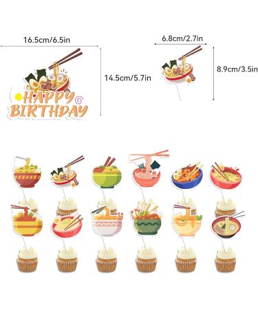 Ramen Noodles Party Decorations Japanese Birthday Decorations Including Ramen Birthday Banner Cake Topper Cupcake Toppers Balloons Spirals for Ramen Birthday Decorations - Buy Online on GoSupps.com
