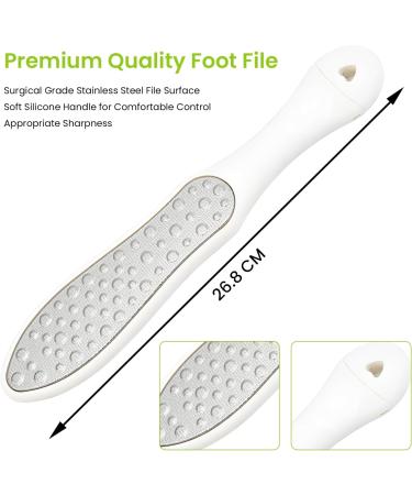 maxtachi 2 in 1 Feet Hard Skin Remover Double Side Pedicure Foot File Dead Hard Cracked Skin Calluses Remover Highly Effective Foot File for Foot Spa-White - Buy Online on GoSupps.com
