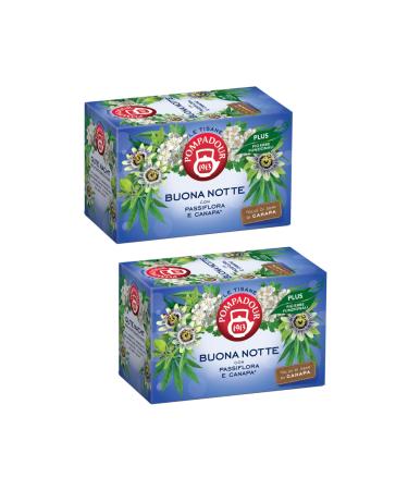 Pompadour Pompadour | Goodnight Herbal Tea | Aromatic herbs with lemon balm lemongrass hawthorn - 2 x 18 filters (79.2 g) | Caffeine-Free Sleep Tea