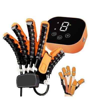 Hand Rehabilitation Robot Gloves Stroke Recovery Equipment Adjustable Strength Rechargeable Right Hand Left Hand Finger Rehab Trainer for Patients Hand Dysfunction left hand Large