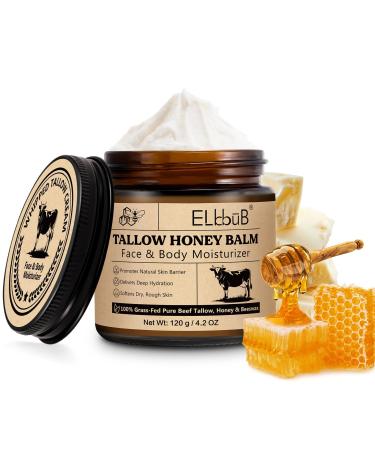 WANFAER Beef Tallow Face Cream 120g Beef Tallow for Skin Care Tallow Balm and Organic Honey 100% Natural for Face and Body Suet Face Cream Deep Hydration Soothes