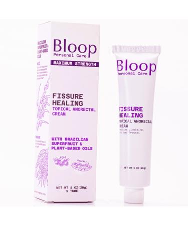 Bloop Maximum Strength Advanced Anorectal Fissure Recovery - Brazilian Superfruit & Plant-Based Oils | Effective for Acute Chronic Fissures & Pain | Contains 5% Lidocaine