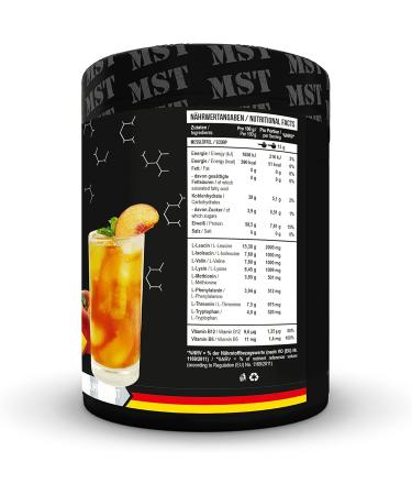 MST EAA & BCAA High-Dose Amino Acids Powder | 520g | 40 Servings | No Coloring | Peach Ice Tea | MST Nutrition Berlin - Buy Online on GoSupps.com