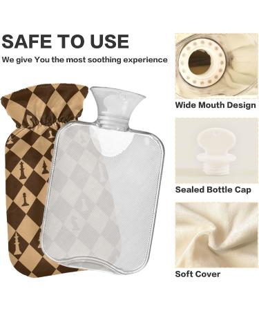 Buy Naanle Plaid Hot Water Bottle 1L - Transparent Bag Hand & Foot Warmer for Pain Relief & Cold Therapy - Perfect for Bed - Buy Online on GoSupps.com