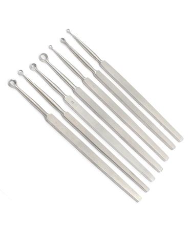 Set of 7 Fox Dermal Curettes 1 2 3 4 5 6 7 MM"S Dermatology Instruments