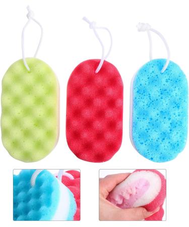 SHERCHPRY 3pcs Three Layer Bath Sponge Set - Gentle Face & Body Cleaning Sponges for Women | Painless Bath Scrubber & Baby Massage Brush - Buy Online on GoSupps.com