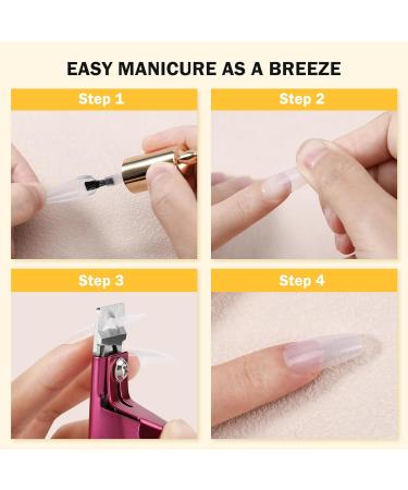 BEZOX Sharp Blade Acrylic Nail Clipper - Professional Precision Cutters for False Nails | Rose Red - Buy Online on GoSupps.com