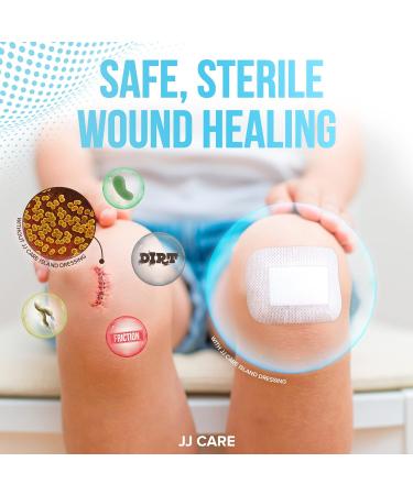 JJ CARE Adhesive Island Dressing 3x4 - Pack of 100 | Sterile Bordered Gauze Dressing | Individually Wrapped & Highly Absorbent - Buy Online on GoSupps.com
