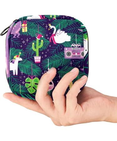 Menstruation Pad Bag with Zipper - Funny Dino Flamingo Pattern for Women & Girls | Collecting Bags for Tampons & Napkins - Buy Online on GoSupps.com