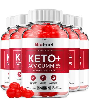 (5 Pack) Bio Fuel Keto ACV Gummies - Advanced Formula BioFuel Keto Plus ACV Gummies Apple Cider Vinegar Bio Fuel ACV Weight Management Gummies Dietary Supplement Reviews Men Women (300 Gummies) 60 Count (Pack of 5)