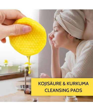 Turmeric Kojic Acid Pads 60 Pads Turmeric Cleansing Pads for Face Help Balance Skin Fat and Water Gentle and Non-Irritating - Buy Online on GoSupps.com