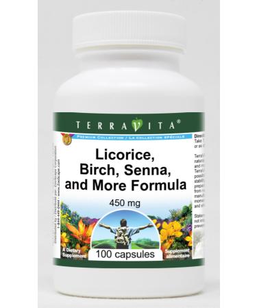 Licorice Birch Senna and More Formula - 450 mg (100 Capsules ZIN: 512177) - 3 Pack