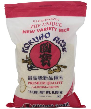 Kokuho Rose Rice, 15-Pound 15 Pound (Pack of 1)