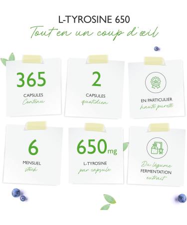 L-Tyrosine - 240 capsules - 1300 mg per daily serving - 4 months supply - Vegan - High dosage - Amino acid - Buy Online on GoSupps.com