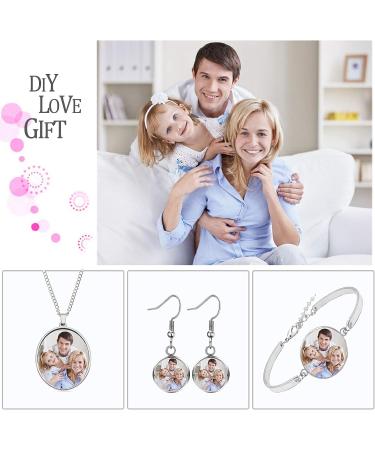 Golesmiy 40pcs Pendant Trays Set with Necklace, Bracelet Bezel Settings, Glass Cabochons, and Dome Cabochons for DIY Jewelry Making - B-Round Silver Set - Buy Online on GoSupps.com