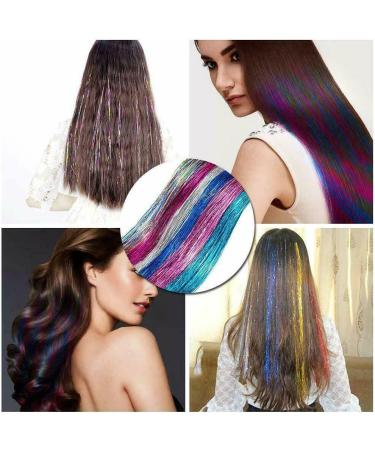 250 Multicolour Hair Tinsel Extensions - Fairy Holographic Sparkle Glitter - Women's Hair Accessories - Buy Online on GoSupps.com
