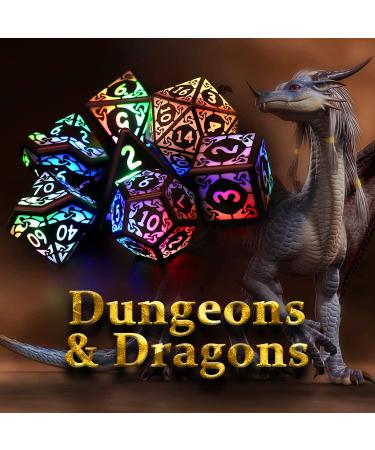 ZHOORQI LED Electronic DND Dice Set with Charging Box - 7 PCS Polyhedral Dice for RPG Games - Buy Online on GoSupps.com