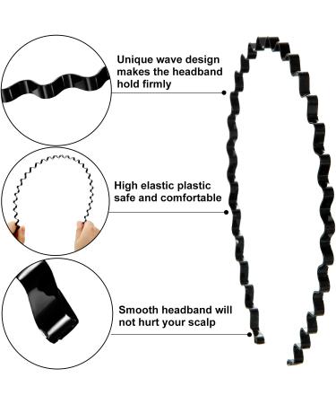 Willbond Metal Headbands Set of 6 - Wavy Spring Hair Hoop for Men and Women - Non Slip Sports Headband (Black) - Buy Online on GoSupps.com
