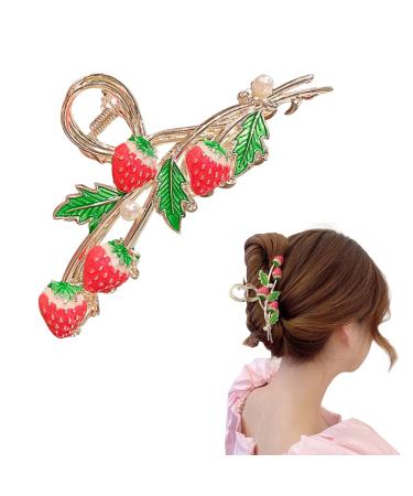 Metal Claw Clip Hair Clip | Large Claw Clip | Hair Claws Clips | Strawberry Hair Clips - Hair Styling Accessories | Durable - Metal Claw Clips | Suitable for Women and Girls (Red) - Buy Online on GoSupps.com