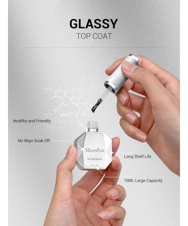 MelodySusie Gel Top Coat 15ml - No Wipe Glossy Finish Long Lasting for DIY & Nail Salon | Best Gel for Clear & Acrylic Nails - International Shipping Available - Buy Online on GoSupps.com