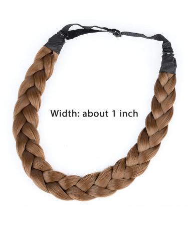 Bobiya Medium Brown 2-Strand Synthetic Hair Headband - Classic Chunky Braided Braids for Women & Girls - Buy Online on GoSupps.com