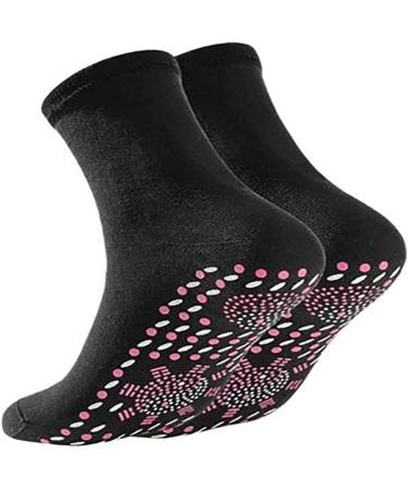Qywt Turmalin-slimming health sock compression socks magnetic self-warming socks thermotherapeutic foot massage sock for men and women black