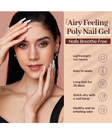Modelones Poly Nail Gel 6 Colors Nude Skin Tones Collection - French Manicure DIY Design, Builder Gel Set for Poly Extension, Home Salon Beauty Gift - Buy Online on GoSupps.com
