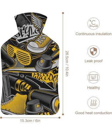 Plush Hot Water Bottle with Cover - Hand Warmer for Adults & Kids | 26.5x15.3cm | Shop Internationally - Buy Online on GoSupps.com