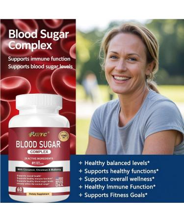 Blood Sugar Complex Supplement - Supports Healthy Blood Sugar Levels All Natural with Cinnamon Bitter Melon Chromium Garlic Hibiscus Olive Leaf Mulberry Non-GMO - 120 Capsules - Buy Online on GoSupps.com