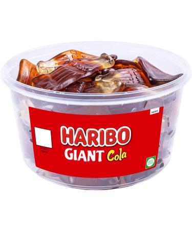 HARIBO Giant Happy Cola x 40 Pieces Sweets Tub (720g) Round Tub - Buy Online on GoSupps.com