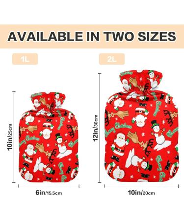 Heat Bottle 1L | Plush Warming Bag with Merry Christmas Santa Cover | Leak-Proof for Winter Sports & Outdoor Comfort - Buy Online on GoSupps.com