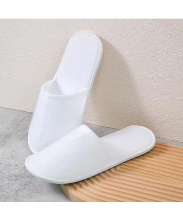Bekith 20-Pair Disposable Spa Slippers - Comfortable Non-Slip Closed Toe Slippers for Home Hotel & Commercial Use - White - Buy Online on GoSupps.com