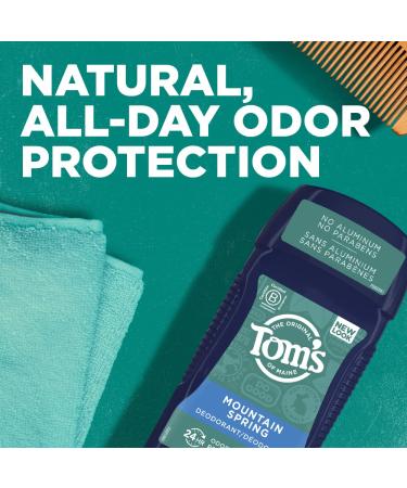 Tom's of Maine Men's Natural Deodorant 3-Pack, Mountain Spring, 2.8 oz, Aluminum-Free - Buy Online on GoSupps.com