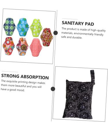 Hemoton 8pcs Bamboo Charcoal Reusable Cloth Menstrual Pads - Organic Cotton Briefs for Heavy Flow - Washable Sanitary Napkin Set - Buy Online on GoSupps.com