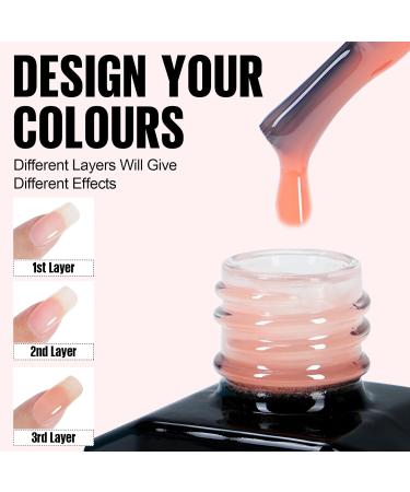 TOMICCA Nude Jelly Gel Polish - Pink Translucent Soak Off Neutral Color 15ML - Buy Online on GoSupps.com