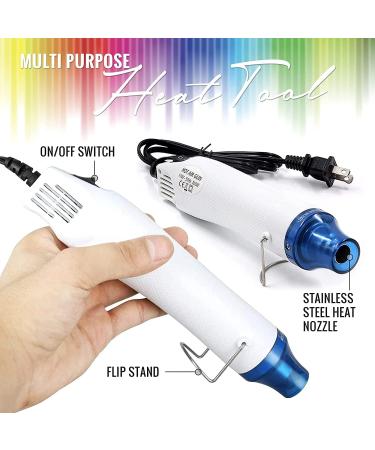 Pixiss Heat Tool Embossing Heat Gun with 4 Powders and Pad for Crafts, Arts, Candles, and Shrink Wrap - Buy Online on GoSupps.com