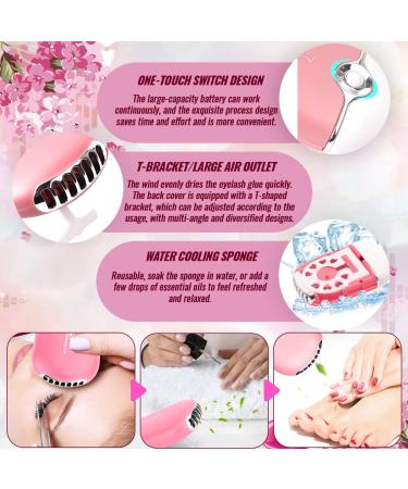 200ml Lash Extension Cleanser Kit with Mini USB Portable Fan - Rose - Buy Online on GoSupps.com