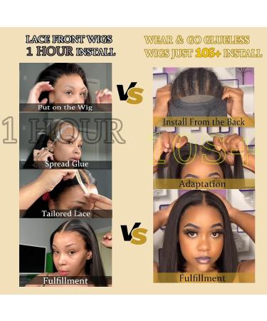 Buy Wear and Go Glueless Wigs - Pre Cut Lace Human Hair Bob Wigs for Black Women | 180% Density 14 Inch Beginner Friendly - Buy Online on GoSupps.com