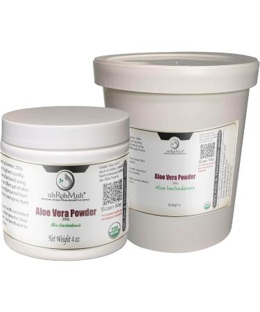 uh*Roh*Muh Organic USDA Certified Aloe Vera Powder 200X Concentrate Pure Aloe Barbadensis Inner Leaf Spray Dried Water Soluble Cosmetic Grade for Skincare Haircare Food & Beverage Use - 4 oz 4 Ounce (Pack of 1) - Buy Online on GoSupps.com