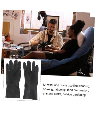 Vintorky Medium Hairdressing Gloves - Reusable & Disposable Nitrile Rubber for Couples | Black Shampoo & Dye Gloves | Large Man Tools - Buy Online on GoSupps.com