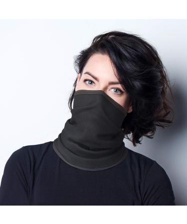 Oscenny Loop Scarf for Men & Women - Elastic Thermal Neck Warmer for Cold Weather Skiing & Cycling - Washable Black Neckerchief - Buy Online on GoSupps.com