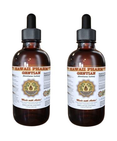 Gentian Liquid Extract Organic Gentian (Gentiana Lutea) Tincture Supplement 2x4 oz 2x4 Ounce