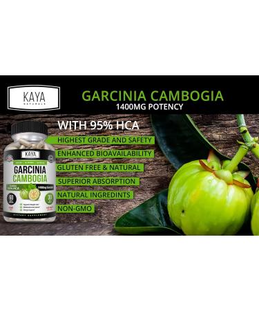 Kaya Naturals Garcinia Cambogia - Non-GMO, Gluten-Free & Soy-Free - 60 Vegetable Capsules for Overall Wellness - Buy Online on GoSupps.com