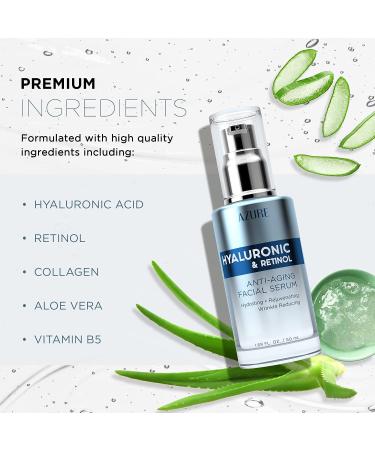 AZURE Hyaluronic Acid & Retinol Anti-Aging Facial Serum | 50mL - Made in Korea - Buy Online on GoSupps.com