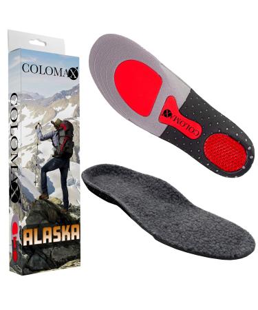COLOMAX ALASKA Orthopedic Winter Insoles Warm Cozy White or Grey (43-46 Grey) 43-46 Grey