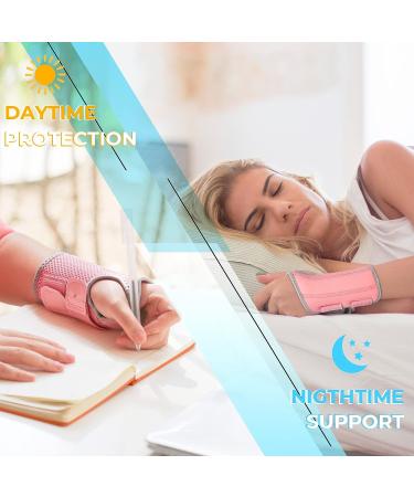 Breathable Carpal Tunnel Wrist Brace for Men & Women - Night Support with Adjustable Straps - Ideal for Tendonitis & Arthritis - Pink, S/M - Buy Online on GoSupps.com